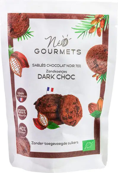 Neogourmets Organic Shortbread Buttercookies Dark Choco 100gr