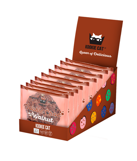 Kookie Kat Organic Double Choco Walnut Cookie 50gr glutenfree