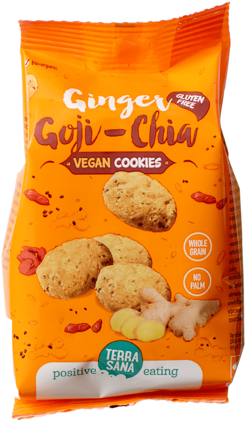 Terrasana Organic Ginger Goji Chia cookies 150gr glutenfree