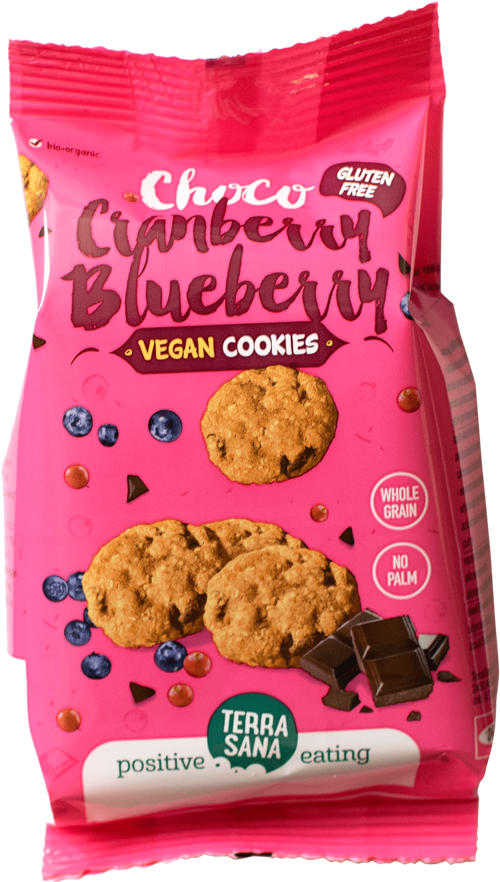 Terrasana Organic Cranberry Blueberry Choco cookies 150gr glutenfree