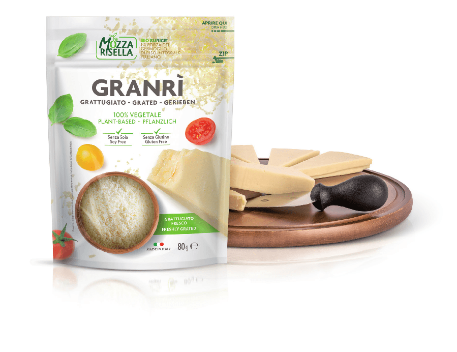 MozzaRisella Organic Parmesan grated GrandRi (sprouted brown rice) 80gr glutenfree