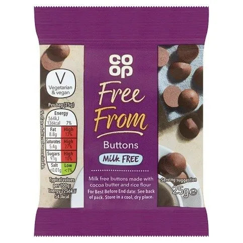 Co Op Chocolate Buttons 25gr glutenfree