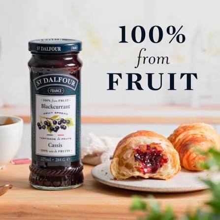 St Dalfour Blackcurrent 100%Fruit Spread (no sugar added) 284gr glutenfree