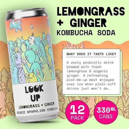 Counter Culture Organic Kombucha Soda Lemongrass & Ginger 330ml glutenfree