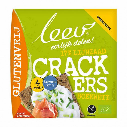 Leev Organic Flaxseed Buckwheat Crackers 110gr glutenfree