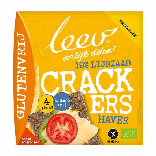 Leev Organic Flaxseed Oatmeal Crackers 110gr glutenfree