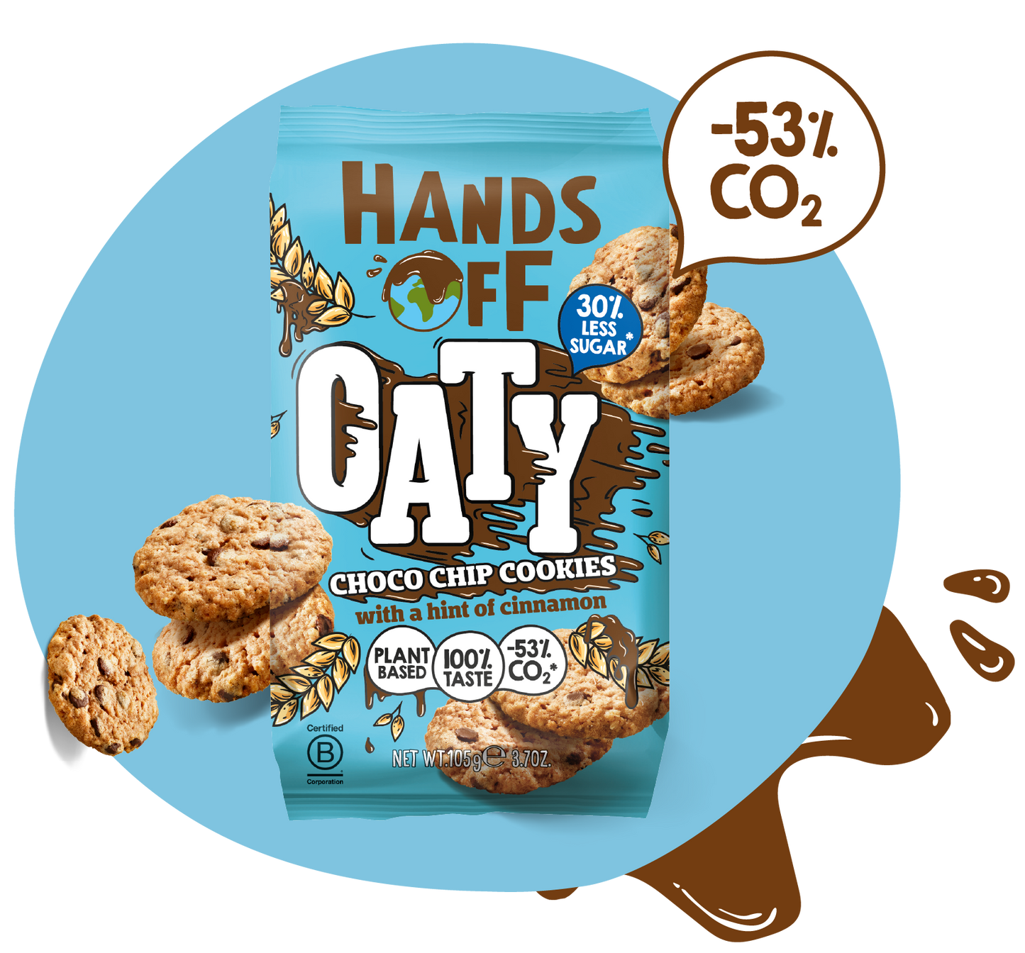 Hands Off Choco Chip Oaty Cookies less sugar 105gr