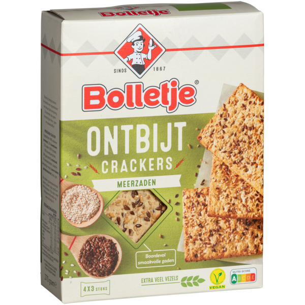 Bolletje Crackers Multigrain wholegrain fibre 250gr