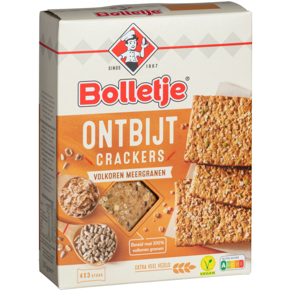 Bolletje Crackers Multigrain wholegrain fibre 250gr