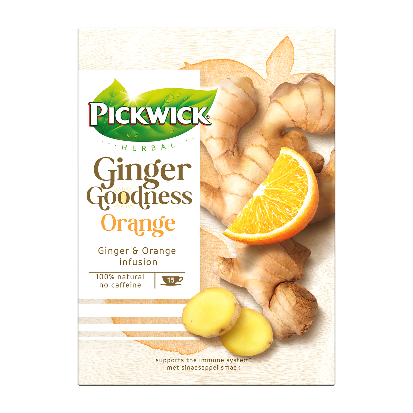 Pickwick Herbal Ginger Orange caffeine free 20x