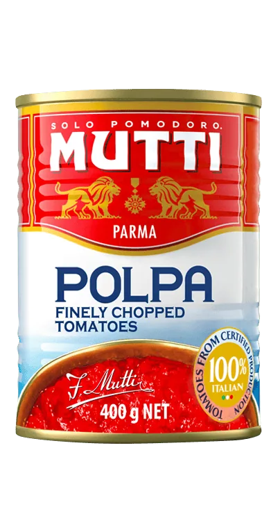 Mutti Pulpa Finely Chopped Tomatoes (100% tomatoes) 400gr glutenfree