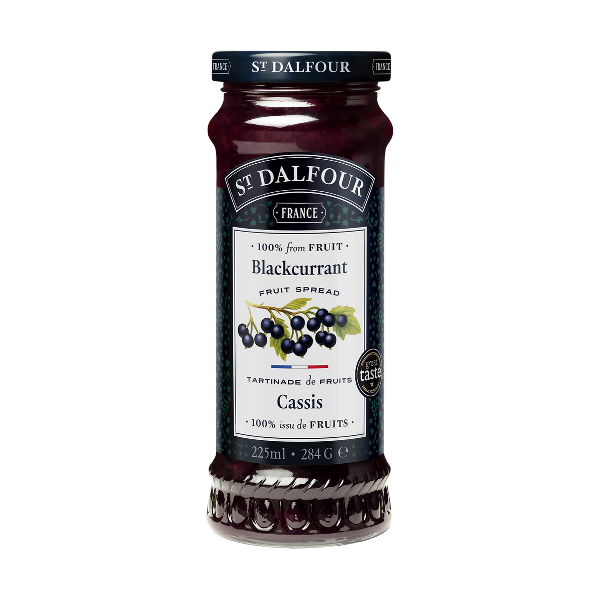 St Dalfour Blackcurrent 100%Fruit Spread (no sugar added) 284gr glutenfree