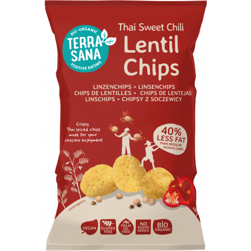 Terrasana Organic Lentil Chips Thai Sweet Chili 75gr