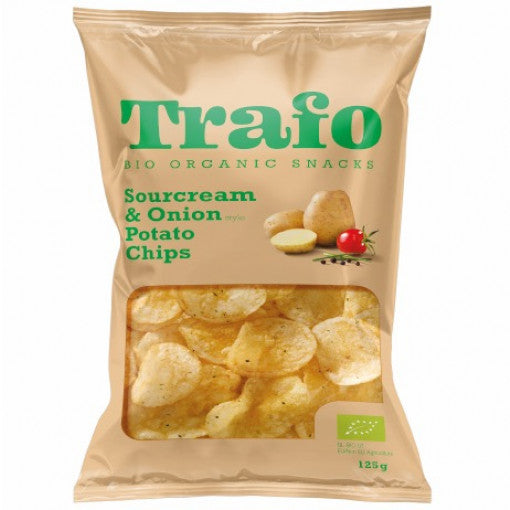 Trafo Organic Sour Cream Onion Chips 125gr