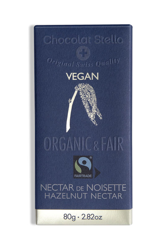 Stella Organic Swiss Chocolate bar Hazelnut nectar 80gr glutenfree