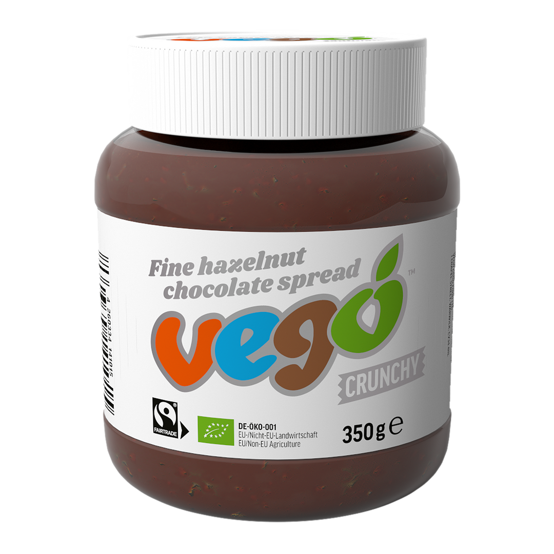 Vego Organic Crunchy Fine Hazelnut Chocolate Spread 350g glutenfree