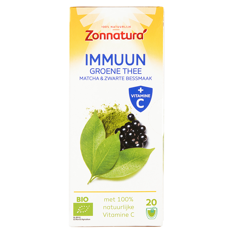 Zonnatura Organic Immune Green Tea Match & Blackberry Tea 20x