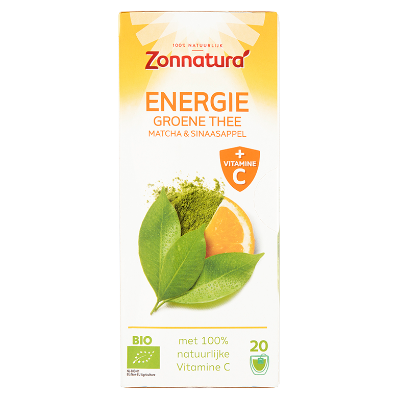 Zonnatura Organic Energy Green Tea Matcha & Orange Tea 20x