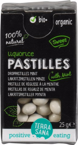 Terrasana Organic Liquorice Pastilles Mint 25gr