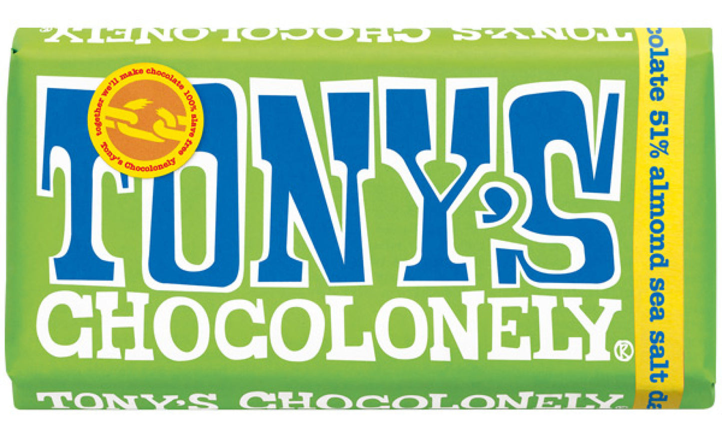Tony's Chocolate bar Dark Almond Sea Salt 180gr