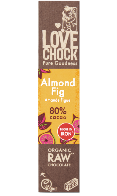 Lovechock Organic Raw Chocolate bar Almond Fig 40gr glutenfree