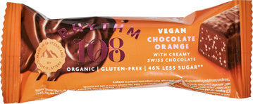 Rhythm 108 Raw Chocolate bar Orange glutenfree 33gr