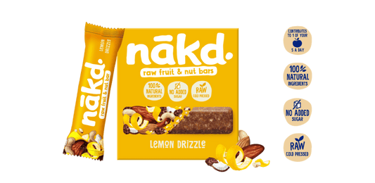 Nakd Organic Raw Fruit and Nut bar Lemon cake Drizzle 3x (glutenfree) 140gr