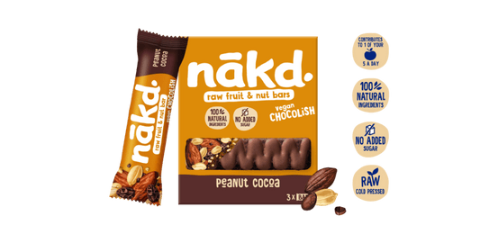 Nakd Organic Raw Fruit and Nut bar Peanut Choco 3x (glutenfree) 140gr