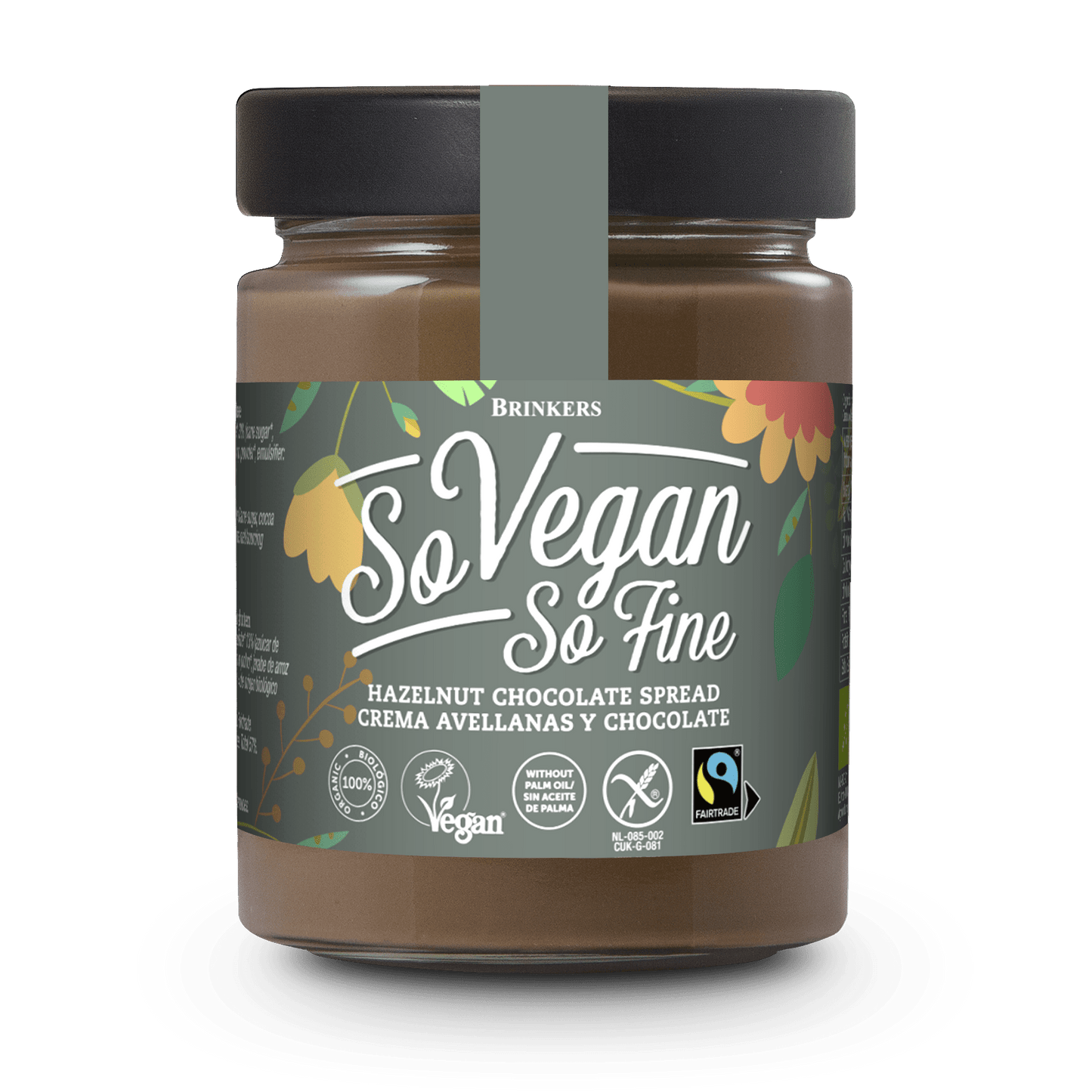 Brinkers So Vegan Organic Hazelnut Chocolate spread glutenfree 270gr