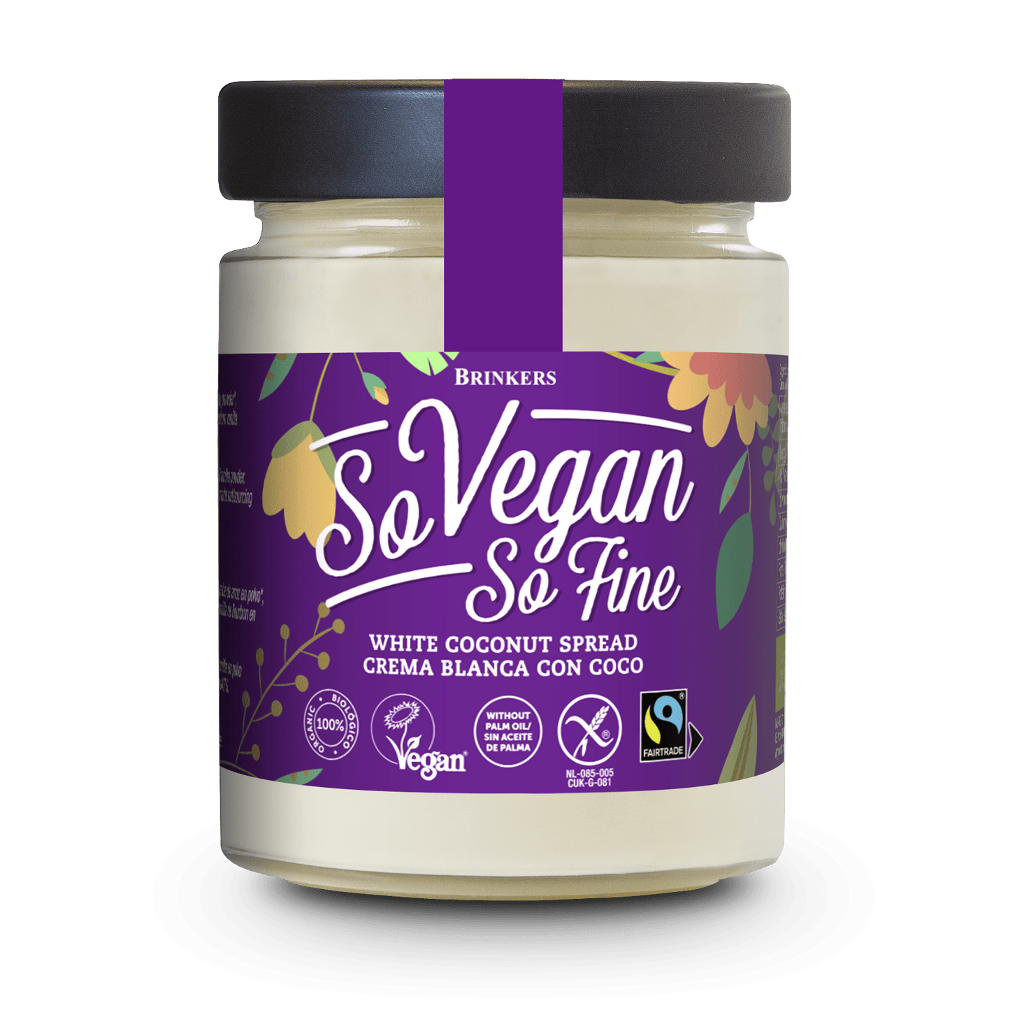 Brinkers La Vida Vegan Organic White Coconut spread glutenfree 270gr
