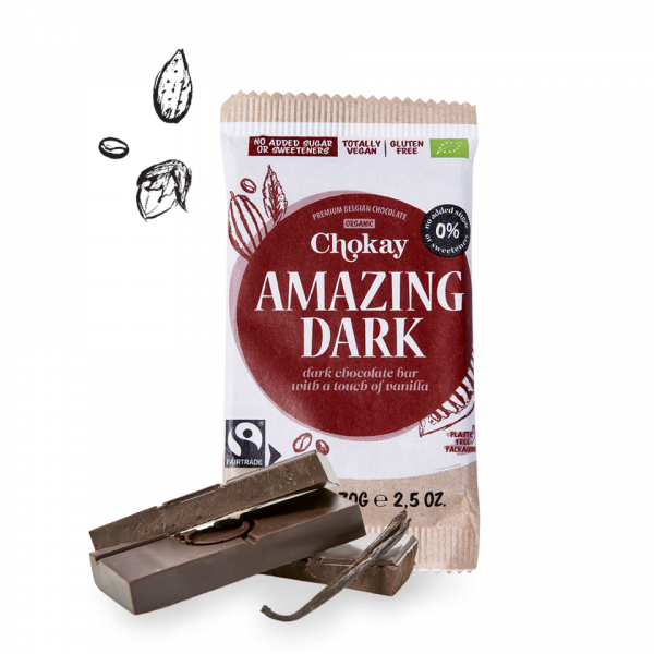 Chokay Organic Chocolate bar Amazing Dark 70gr glutenfree