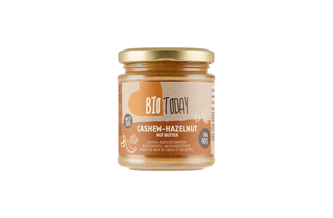 BioToday Organic Cashew Hazelnut butter 100% 170gr (glutenfree)