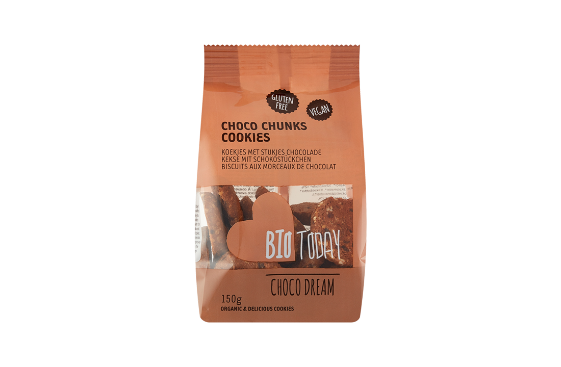 BioToday Organic Chocolate Chunks Cookies 150gr glutenfree