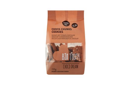 BioToday Organic Chocolate Chunks Cookies 150gr glutenfree