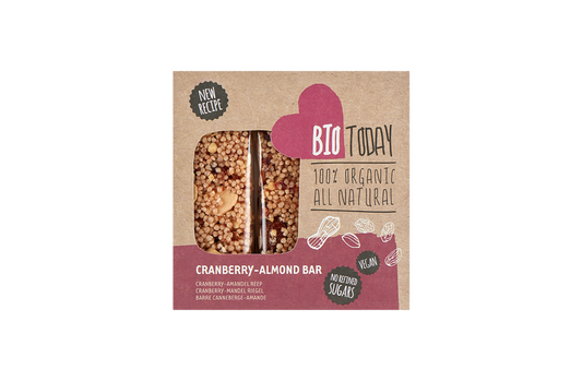 BioToday Organic Cranberry Almond bars 3-pack (glutenfree)