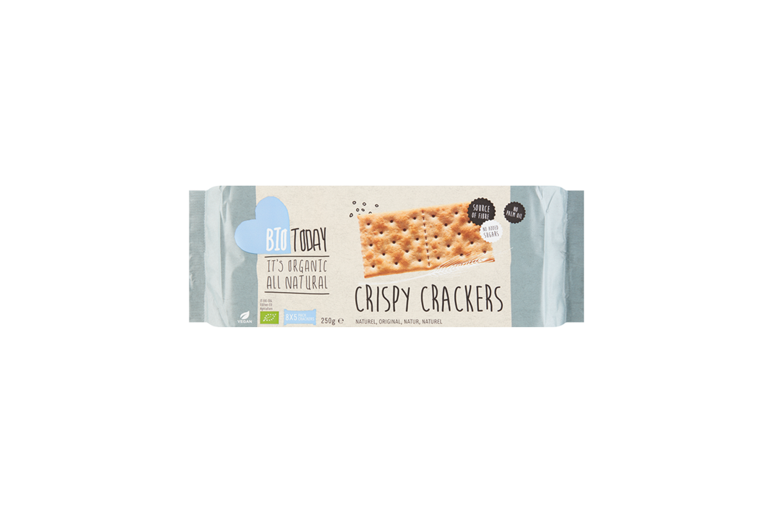 BioToday Organic Crispy Crackers Naturel 250gr