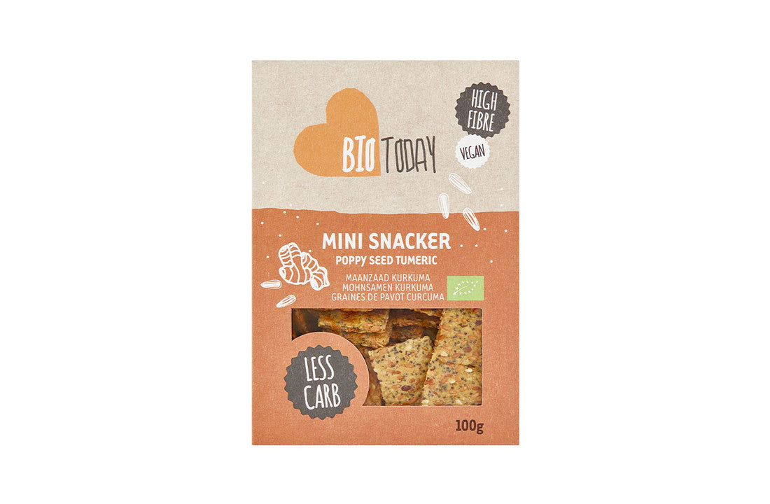 BioToday Organic Mini Snacker Poppyseed Tumeric 100gr (glutenfree)