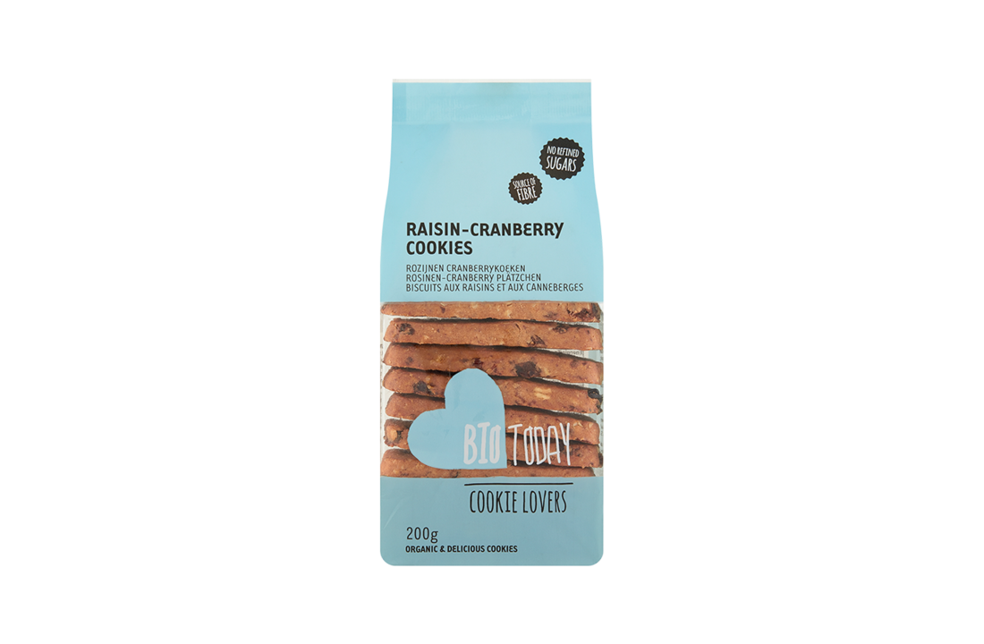 BioToday Organic Raisin Cranberry Cookies 200gr