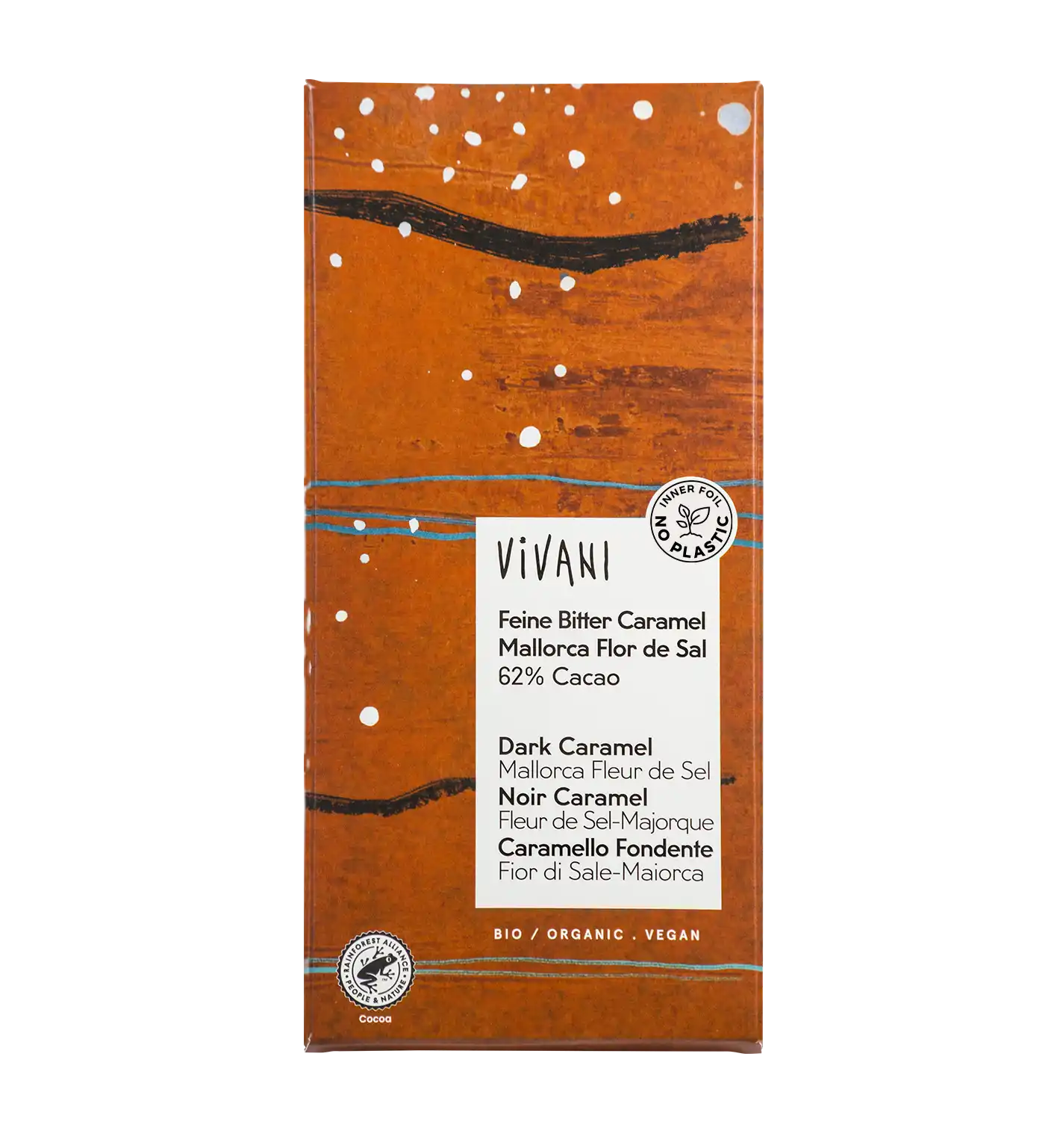 Vivani Organic Chocolate tablet Caramel Mallorca Sea Salt 80gr glutenfree