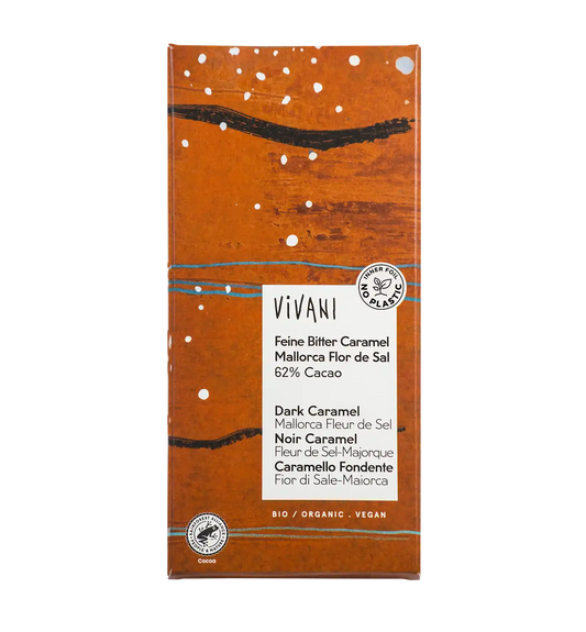 Vivani Organic Chocolate tablet Caramel Mallorca Sea Salt 80gr glutenfree