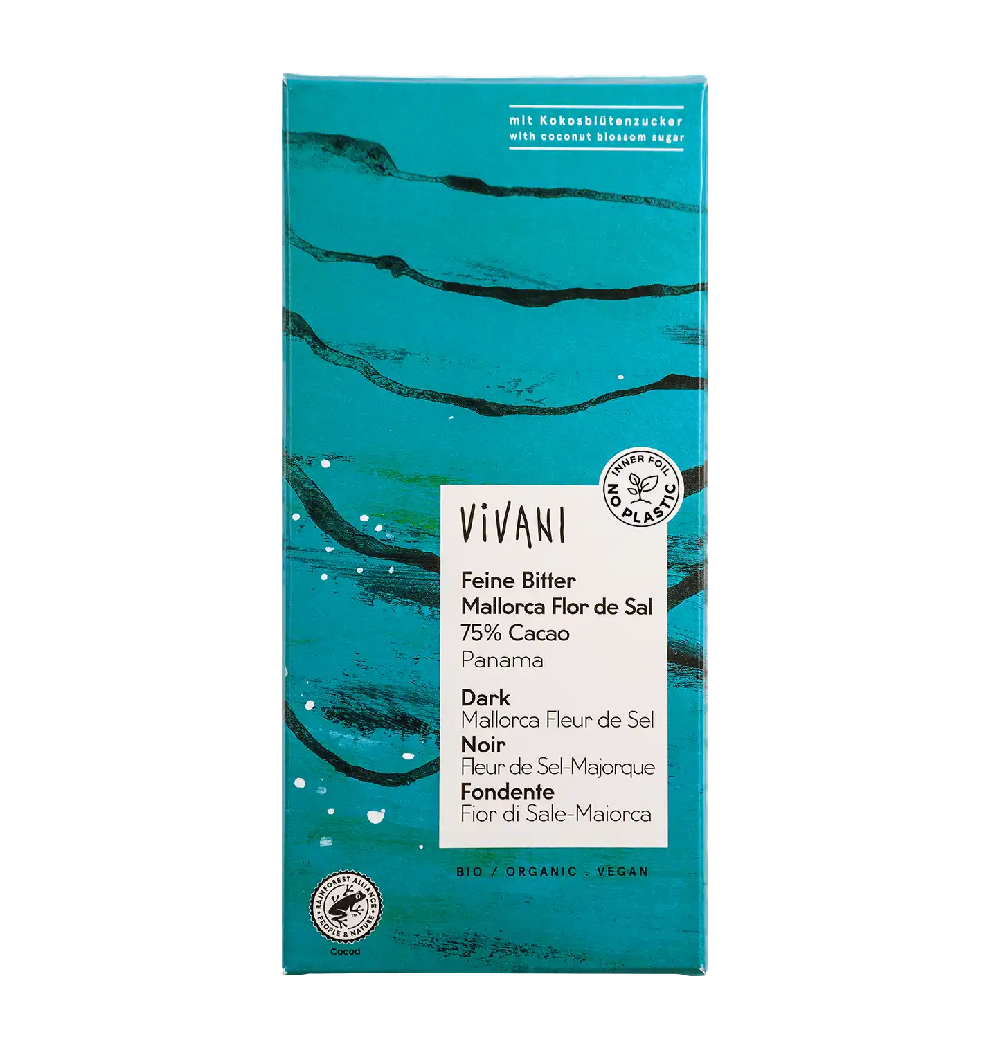 Vivani Organic Chocolate tablet Mallorca Sea Salt 80gr glutenfree