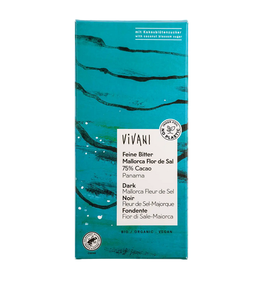 Vivani Organic Chocolate tablet Mallorca Sea Salt 80gr glutenfree