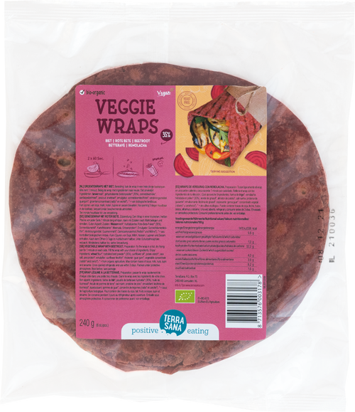 Terrasana Organic Veggie Wraps Beetroot 240gr