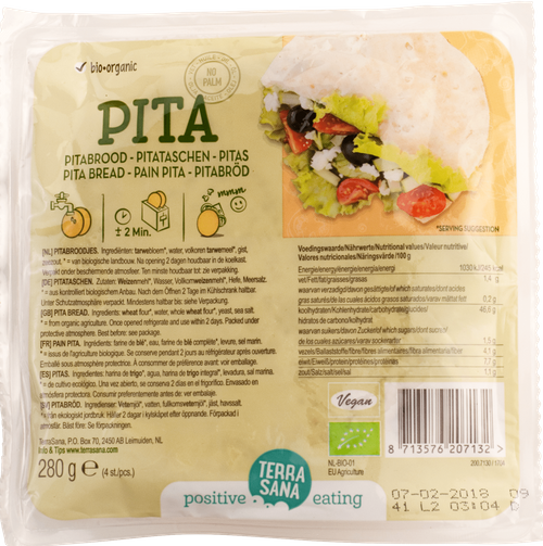 Terrasana Organic Pita bread 4x 280gr