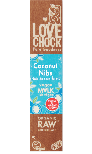 Lovechock Organic Raw Chocolate bar Coconut bits 40gr glutenfree