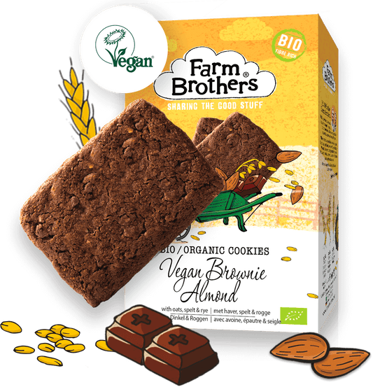 Farm Brothers Organic Brownie Almond Dark Choco Cookies 150gr